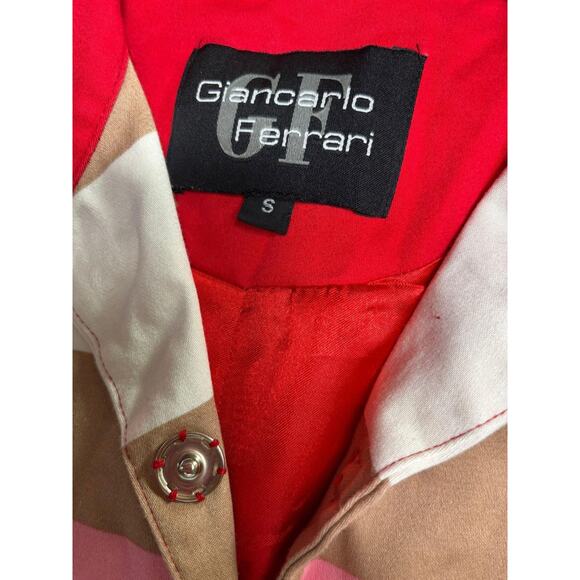 Giancarlo Ferrari Jacket Womens Small Multicolor Stripe Belted 3/4 Sleeve Tunic - Picture 3 of 7